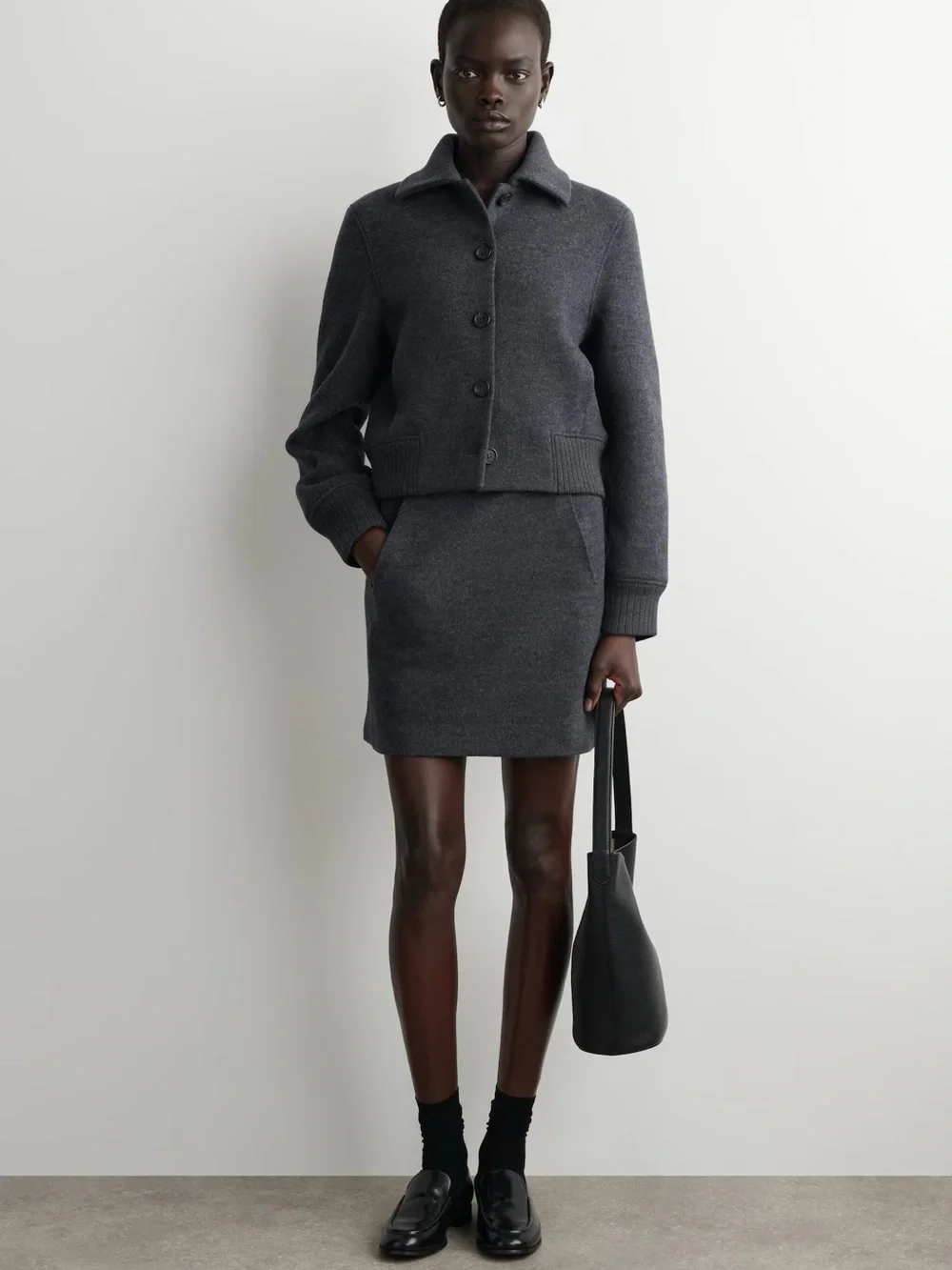 NWT (size M) COS BOILED MERINO WOOL MINI SKIRT - Picture 2 of 8